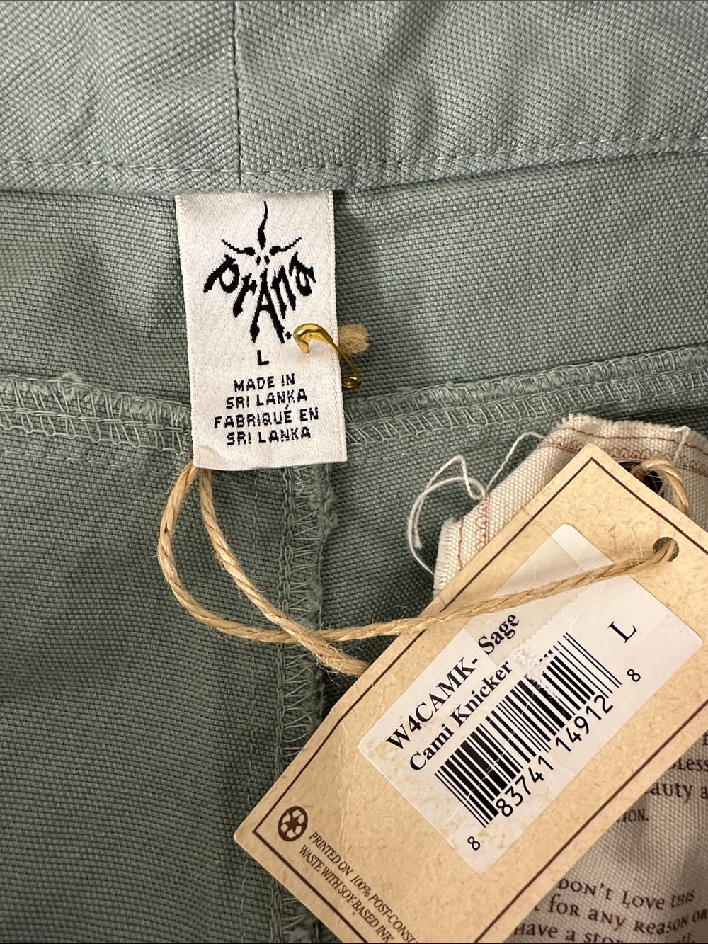 NWT PrAna Shorts Cami Knicker Sage Green Women’s Size Large - Picture 6 of 9